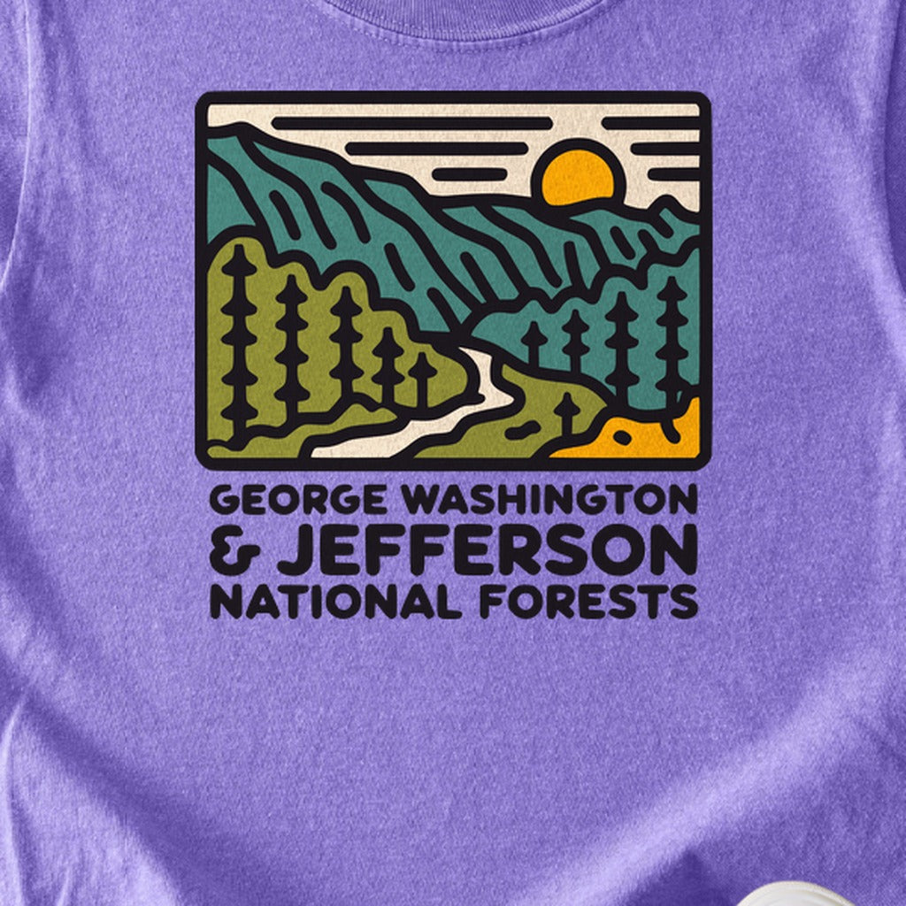 George Washington and Jefferson National Forests Kids Cotton T-Shirt