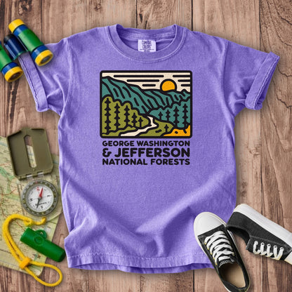 George Washington and Jefferson National Forests Kids Cotton T-Shirt