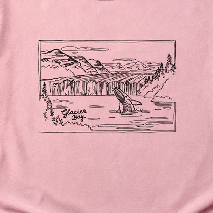 Glacier Bay Line Drawing Cotton T-Shirt