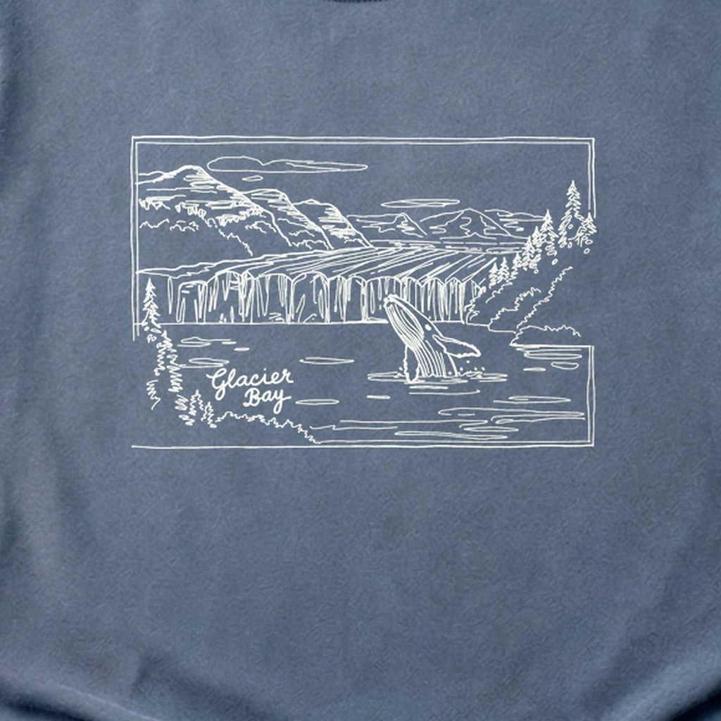 Glacier Bay Line Drawing Cotton T-Shirt