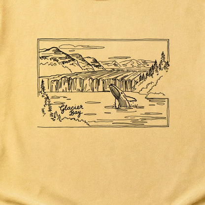 Glacier Bay Line Drawing Cotton T-Shirt