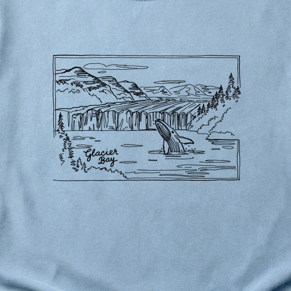 Glacier Bay Line Drawing Cotton T-Shirt
