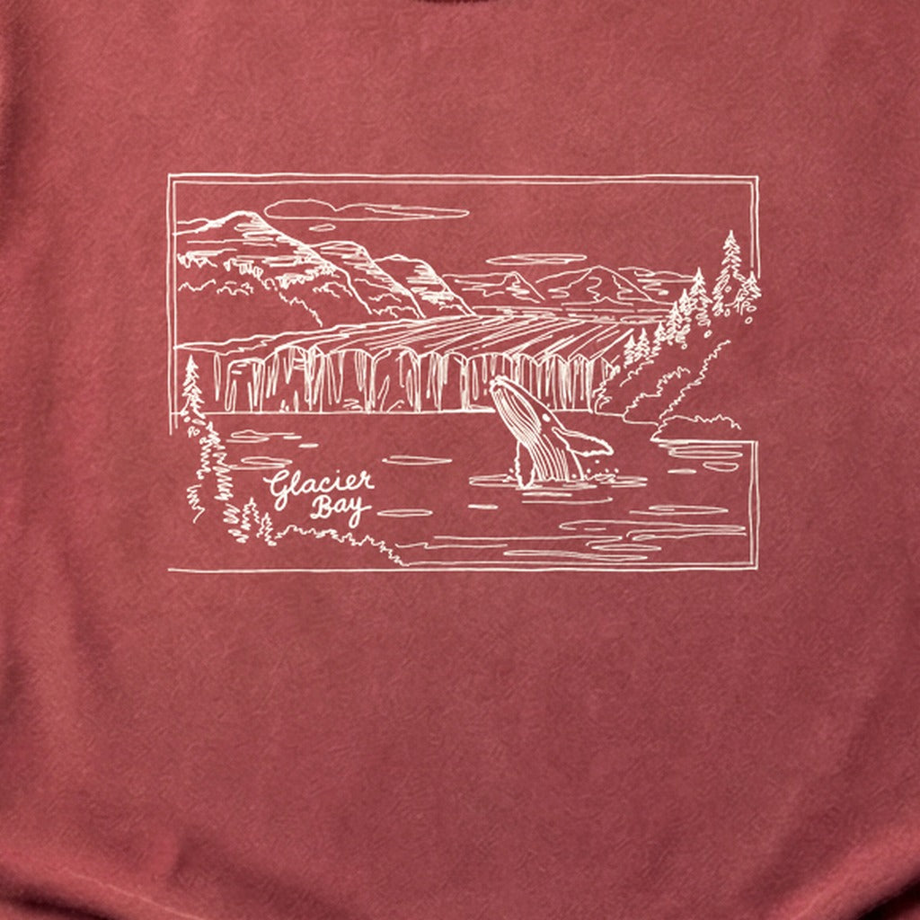 Glacier Bay Line Drawing Cotton T-Shirt
