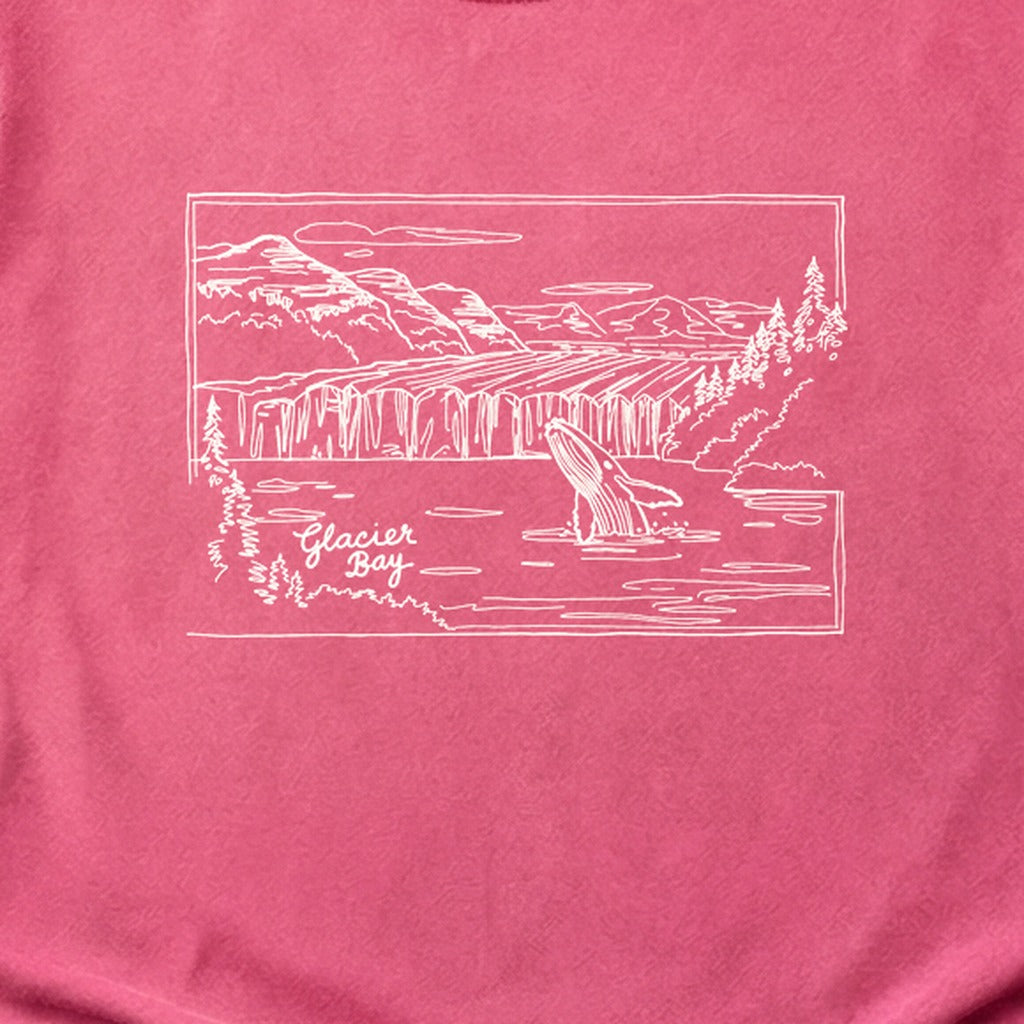 Glacier Bay Line Drawing Cotton T-Shirt
