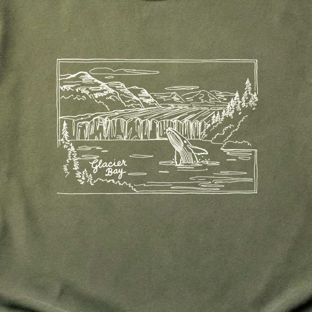 Glacier Bay Line Drawing Cotton T-Shirt