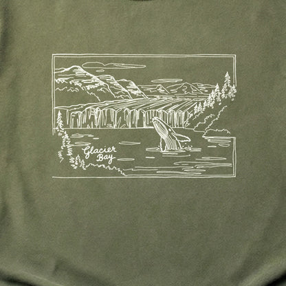 Glacier Bay Line Drawing Cotton T-Shirt