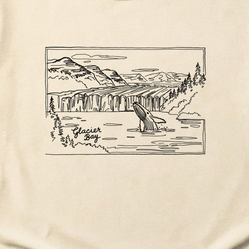 Glacier Bay Line Drawing Cotton T-Shirt