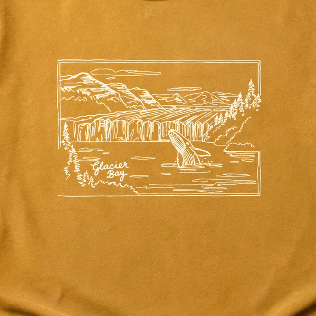 Glacier Bay Line Drawing Cotton T-Shirt