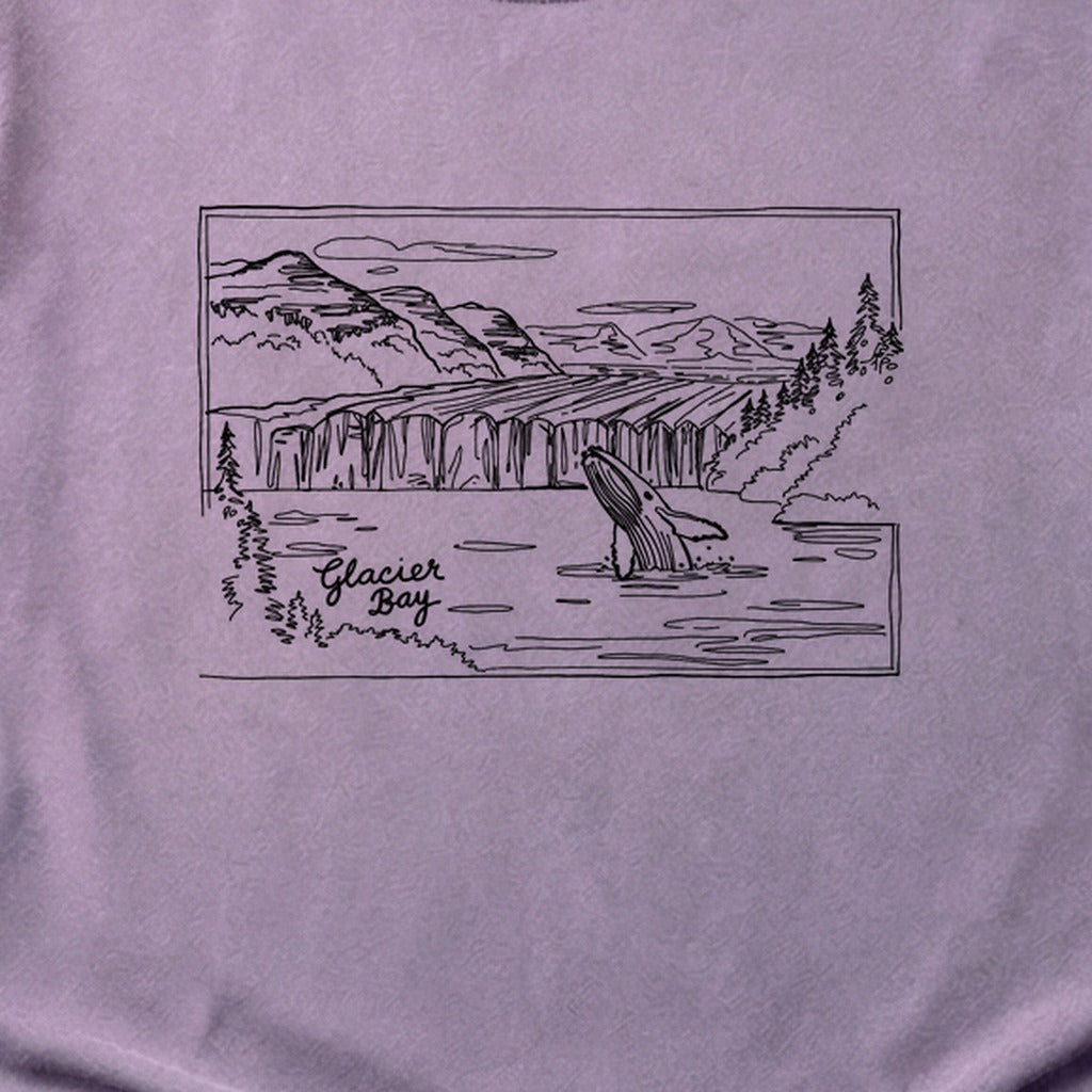 Glacier Bay Line Drawing Cotton T-Shirt