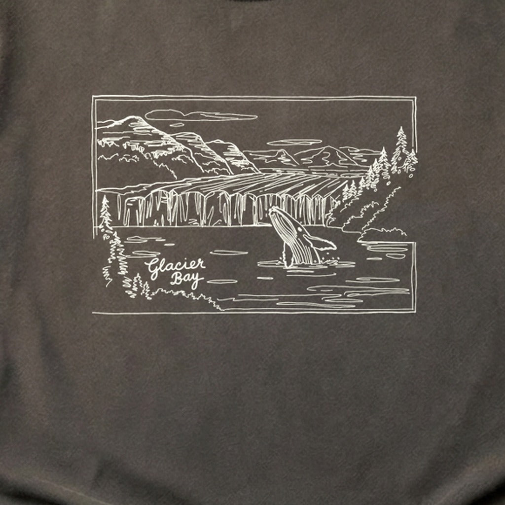 Glacier Bay Line Drawing Cotton T-Shirt