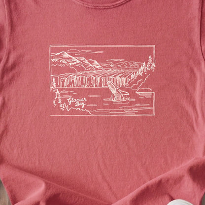 Glacier Bay Line Drawing Kids Cotton T-Shirt