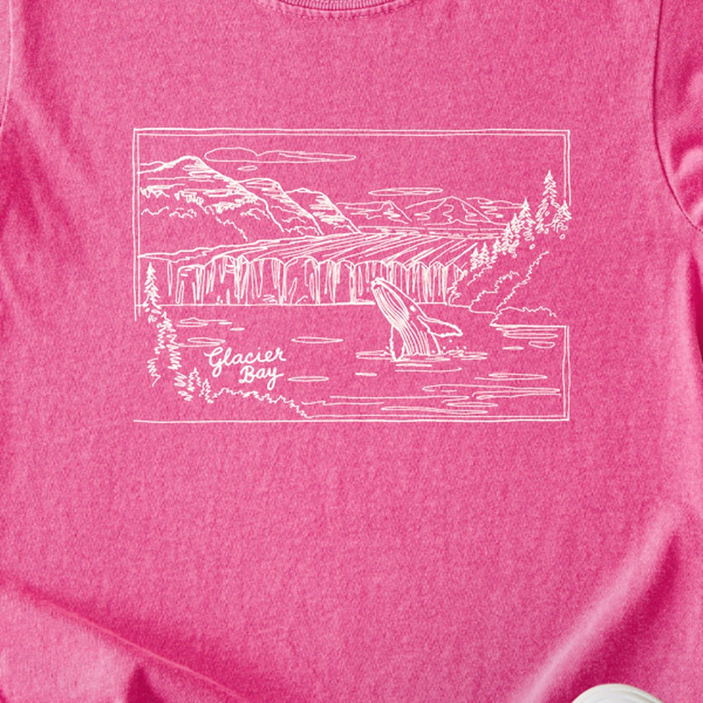 Glacier Bay Line Drawing Kids Cotton T-Shirt