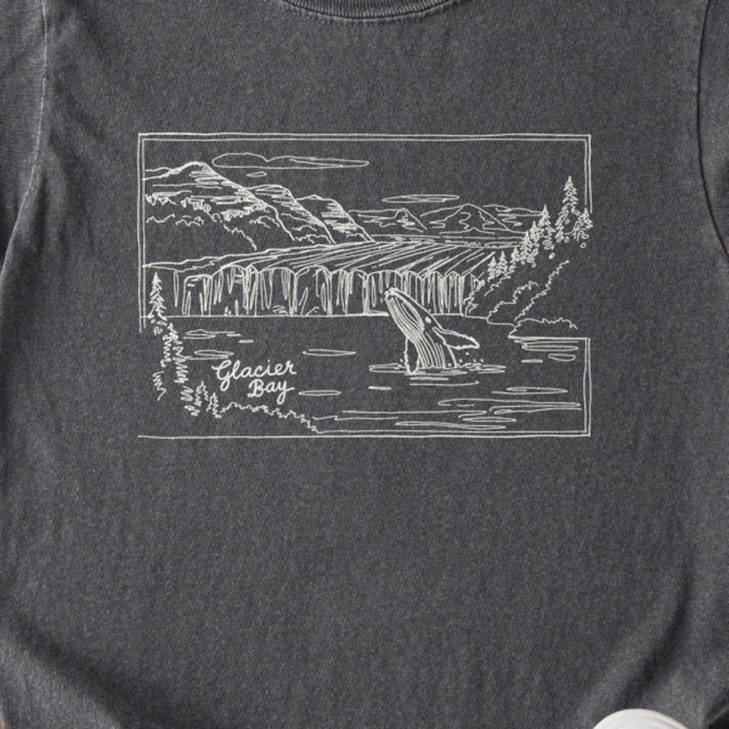 Glacier Bay Line Drawing Kids Cotton T-Shirt