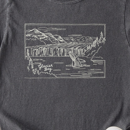 Glacier Bay Line Drawing Kids Cotton T-Shirt