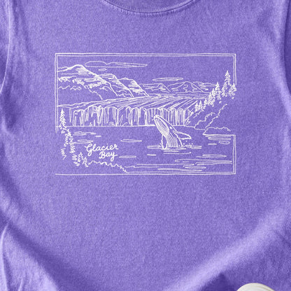 Glacier Bay Line Drawing Kids Cotton T-Shirt