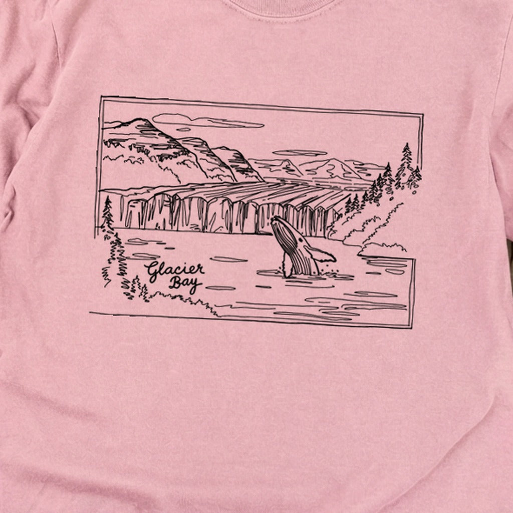 Glacier Bay Line Drawing Cotton Long Sleeve