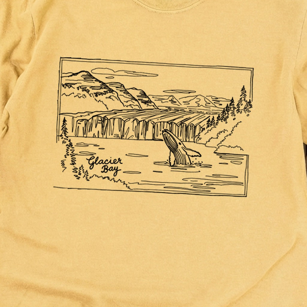 Glacier Bay Line Drawing Cotton Long Sleeve