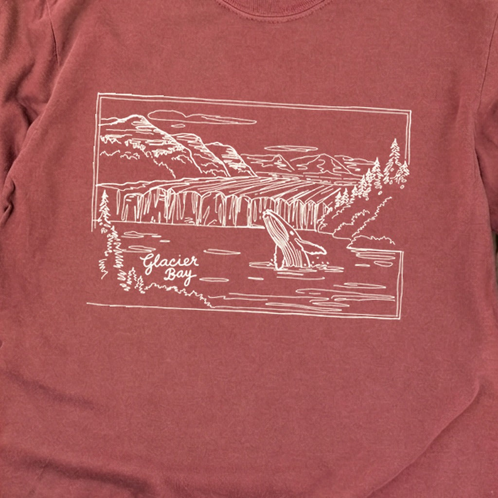 Glacier Bay Line Drawing Cotton Long Sleeve