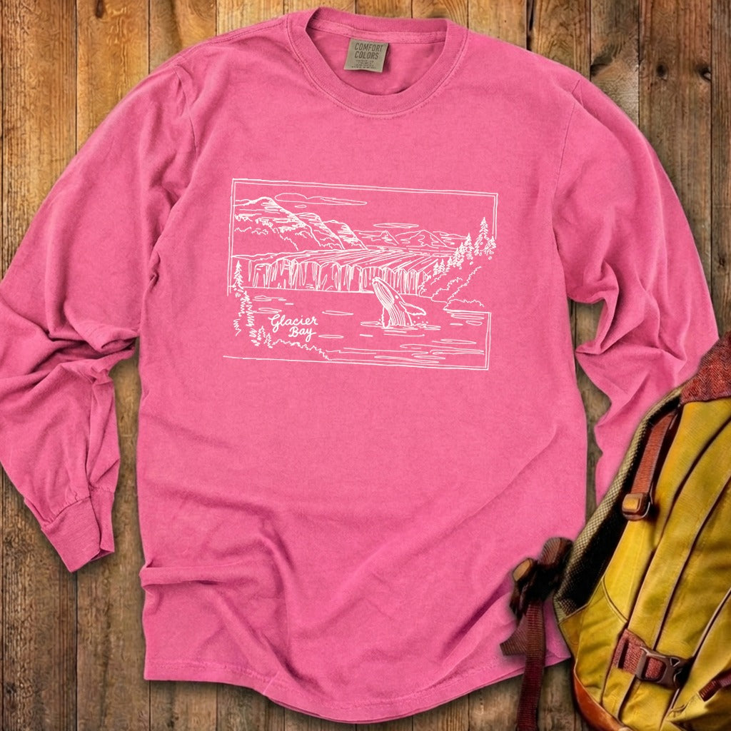 Glacier Bay Line Drawing Cotton Long Sleeve