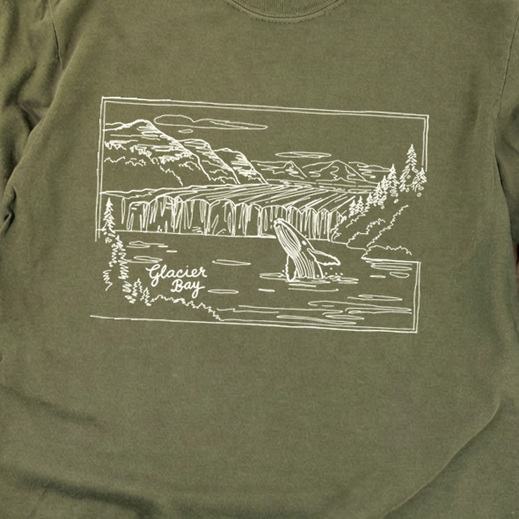 Glacier Bay Line Drawing Cotton Long Sleeve