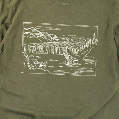 Glacier Bay Line Drawing Cotton Long Sleeve