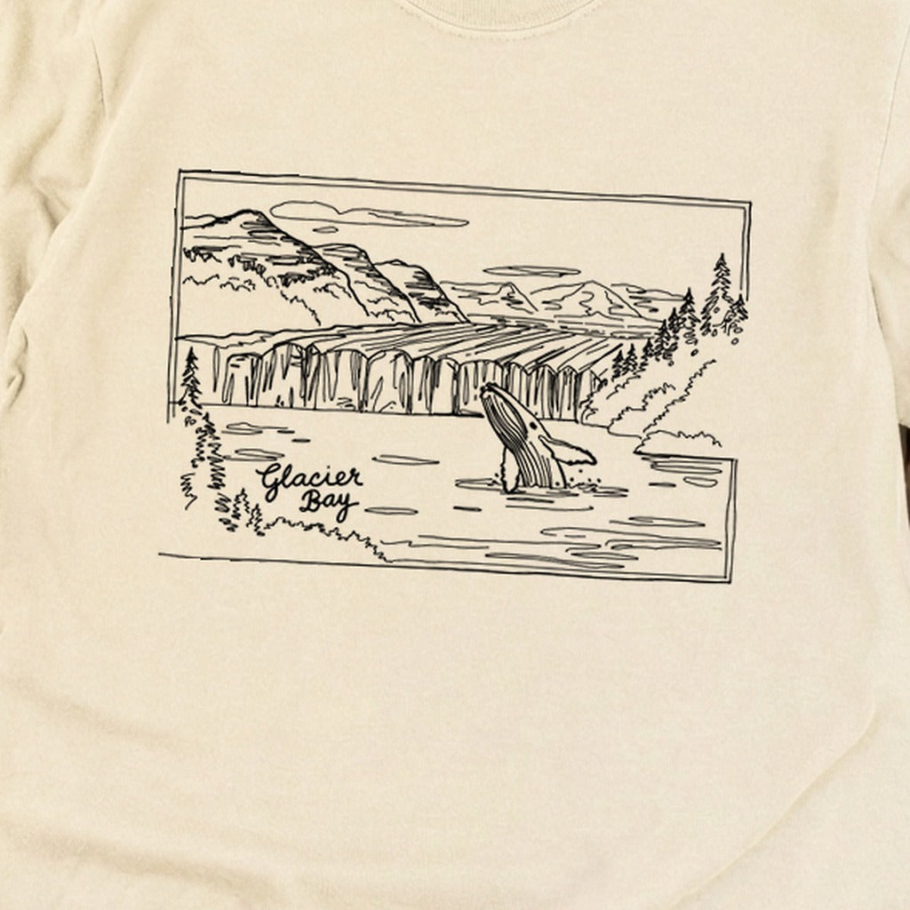 Glacier Bay Line Drawing Cotton Long Sleeve