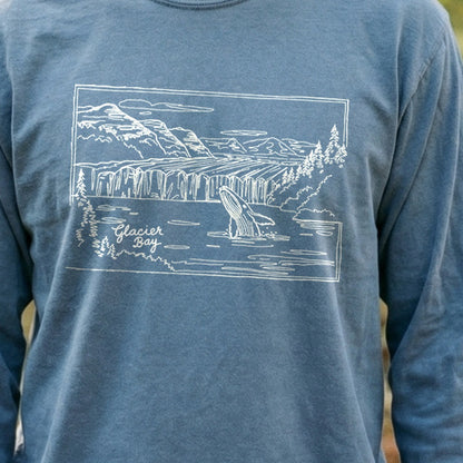 Glacier Bay Line Drawing Cotton Long Sleeve