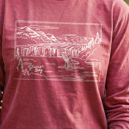 Glacier Bay Line Drawing Cotton Long Sleeve