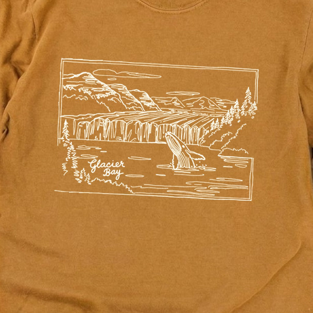 Glacier Bay Line Drawing Cotton Long Sleeve