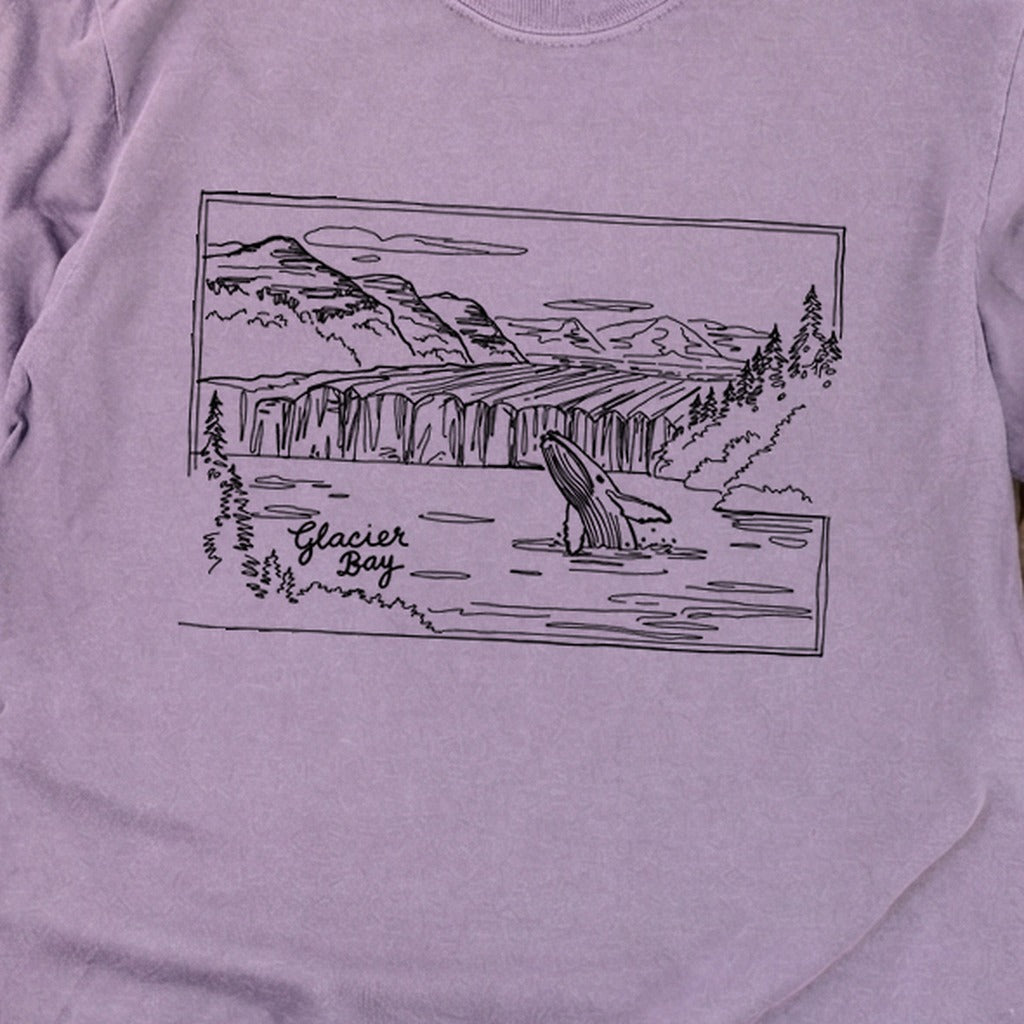 Glacier Bay Line Drawing Cotton Long Sleeve