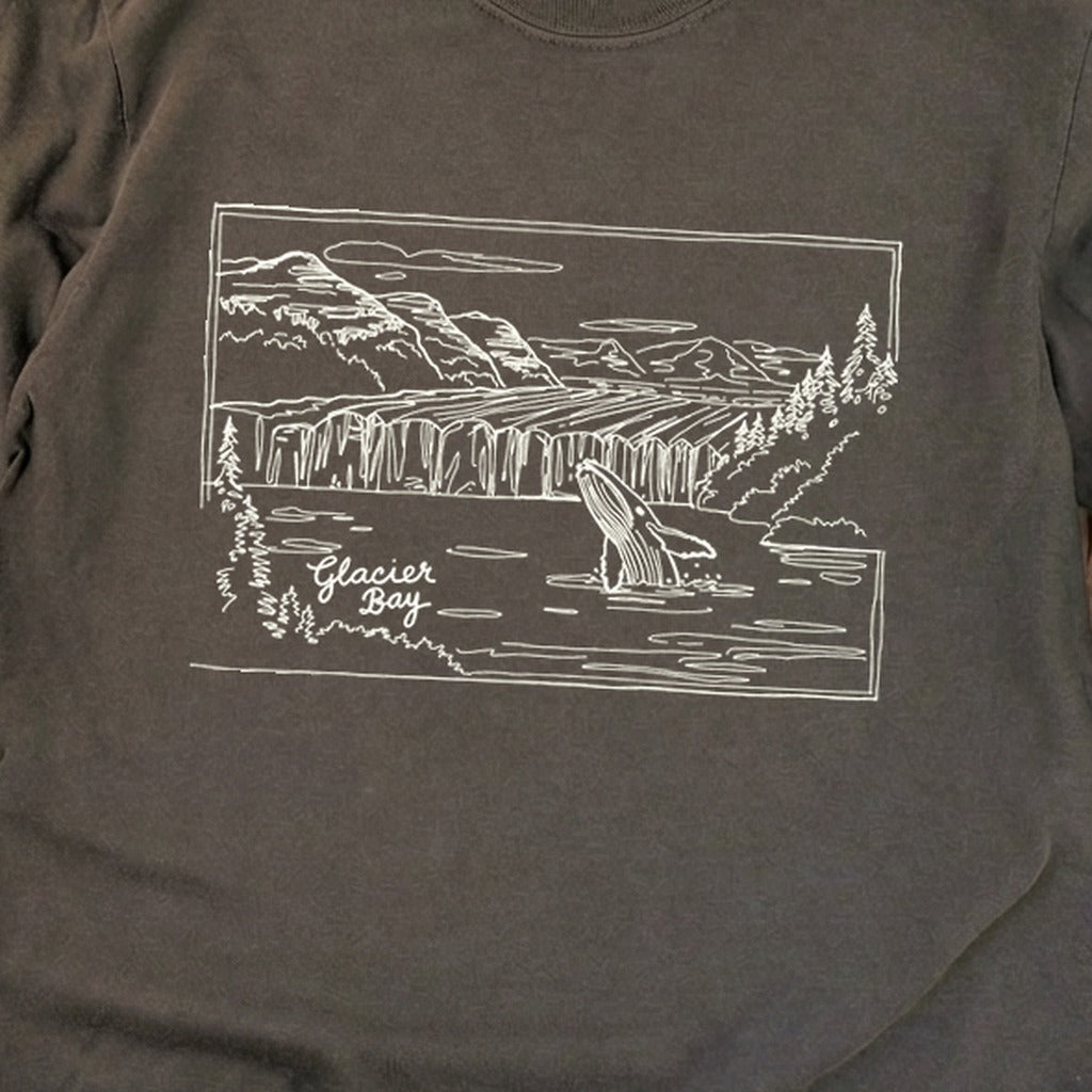 Glacier Bay Line Drawing Cotton Long Sleeve