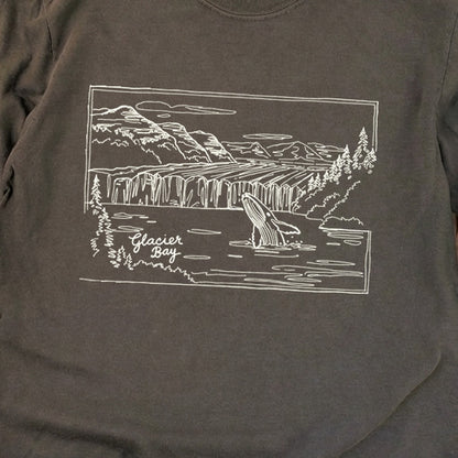 Glacier Bay Line Drawing Cotton Long Sleeve