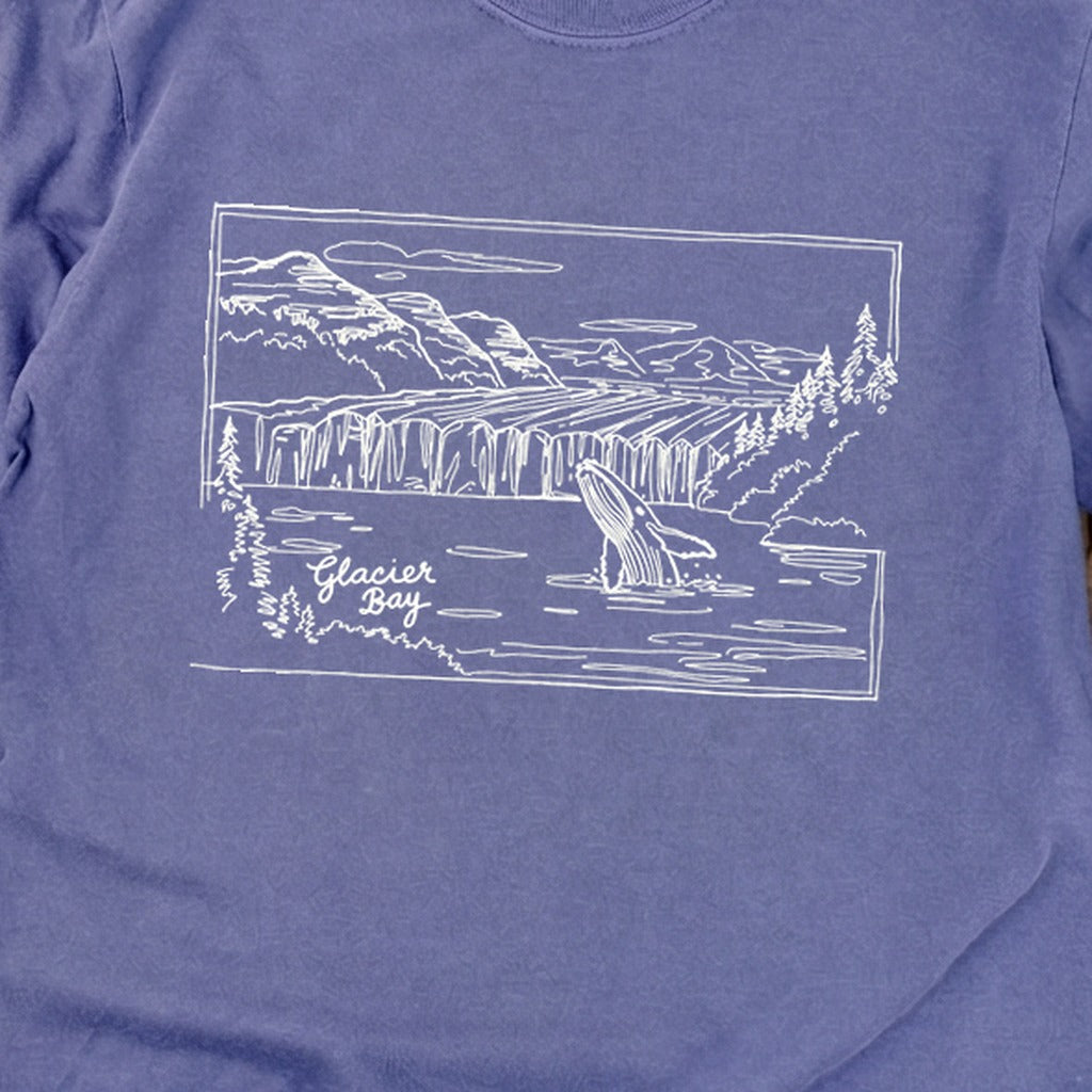 Glacier Bay Line Drawing Cotton Long Sleeve