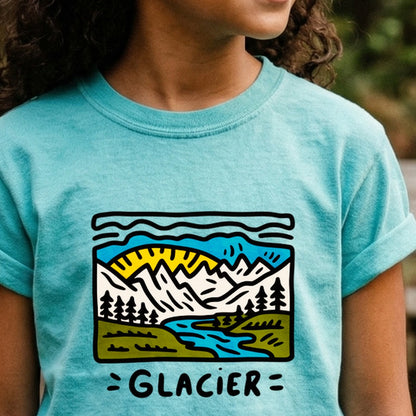 Glacier National Park Kids Cotton T-Shirt