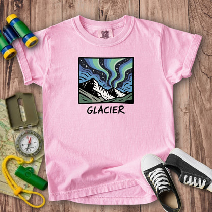 Glacier National Park at Night Kids Cotton T-Shirt