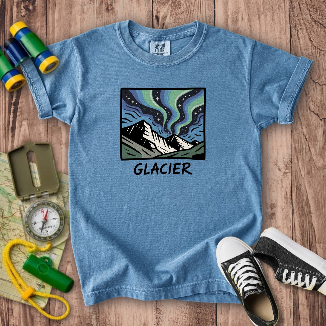 Glacier National Park at Night Kids Cotton T-Shirt