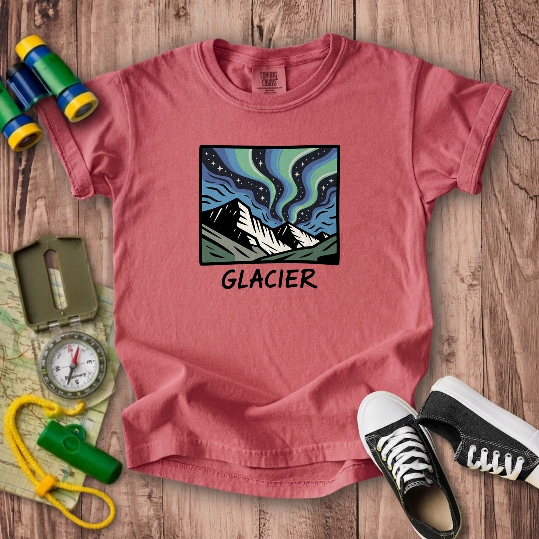 Glacier National Park at Night Kids Cotton T-Shirt