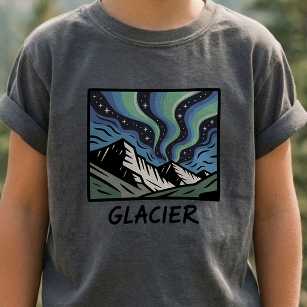 Glacier National Park at Night Kids Cotton T-Shirt