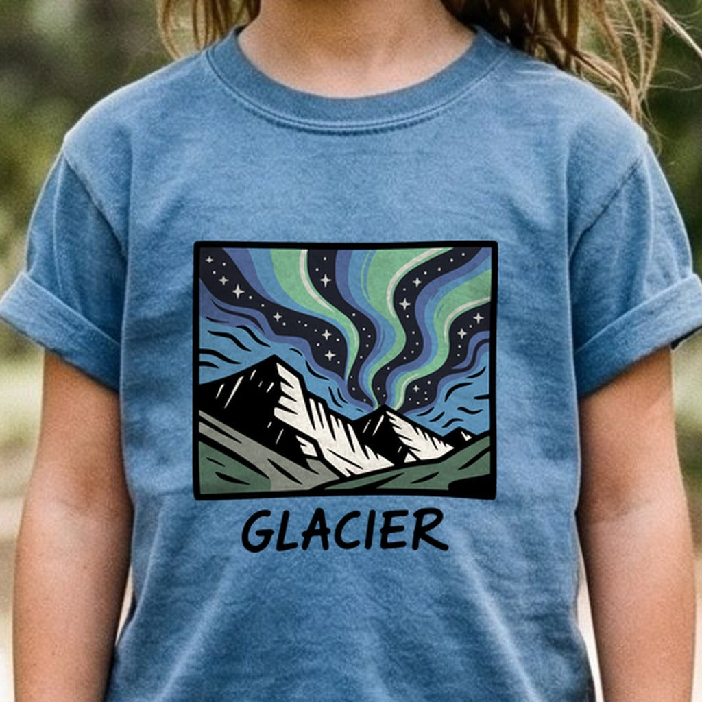 Glacier National Park at Night Kids Cotton T-Shirt