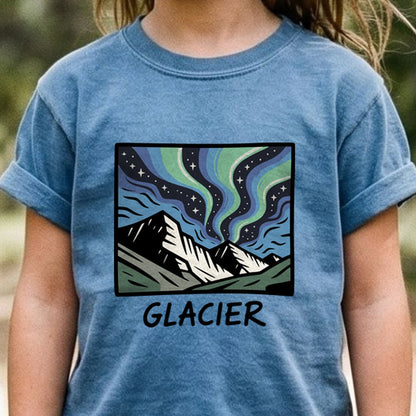 Glacier National Park at Night Kids Cotton T-Shirt