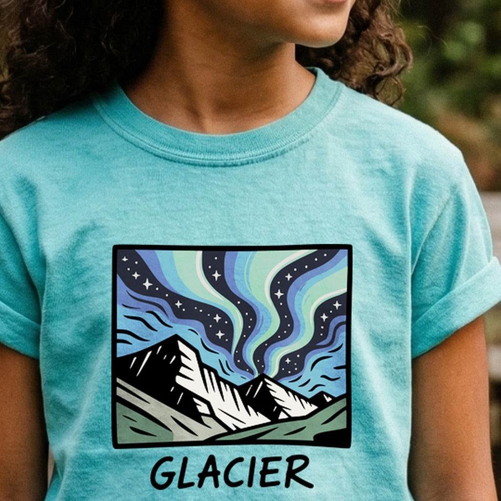 Glacier National Park at Night Kids Cotton T-Shirt