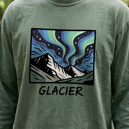 Glacier National Park at Night Cotton Long Sleeve