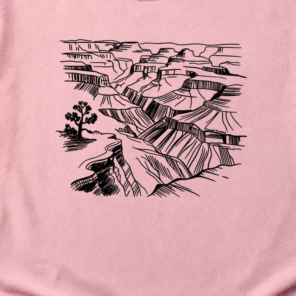 Grand Canyon Line Drawing Cotton T-Shirt