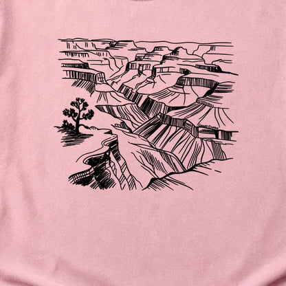 Grand Canyon Line Drawing Cotton T-Shirt