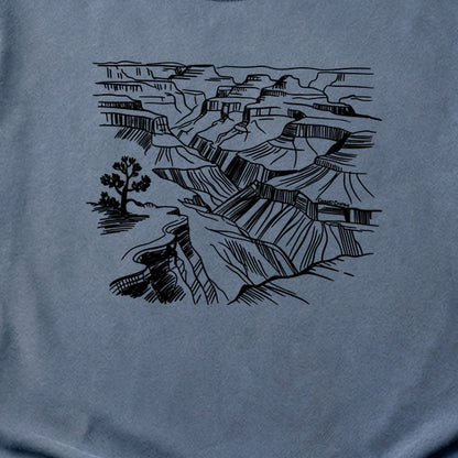 Grand Canyon Line Drawing Cotton T-Shirt