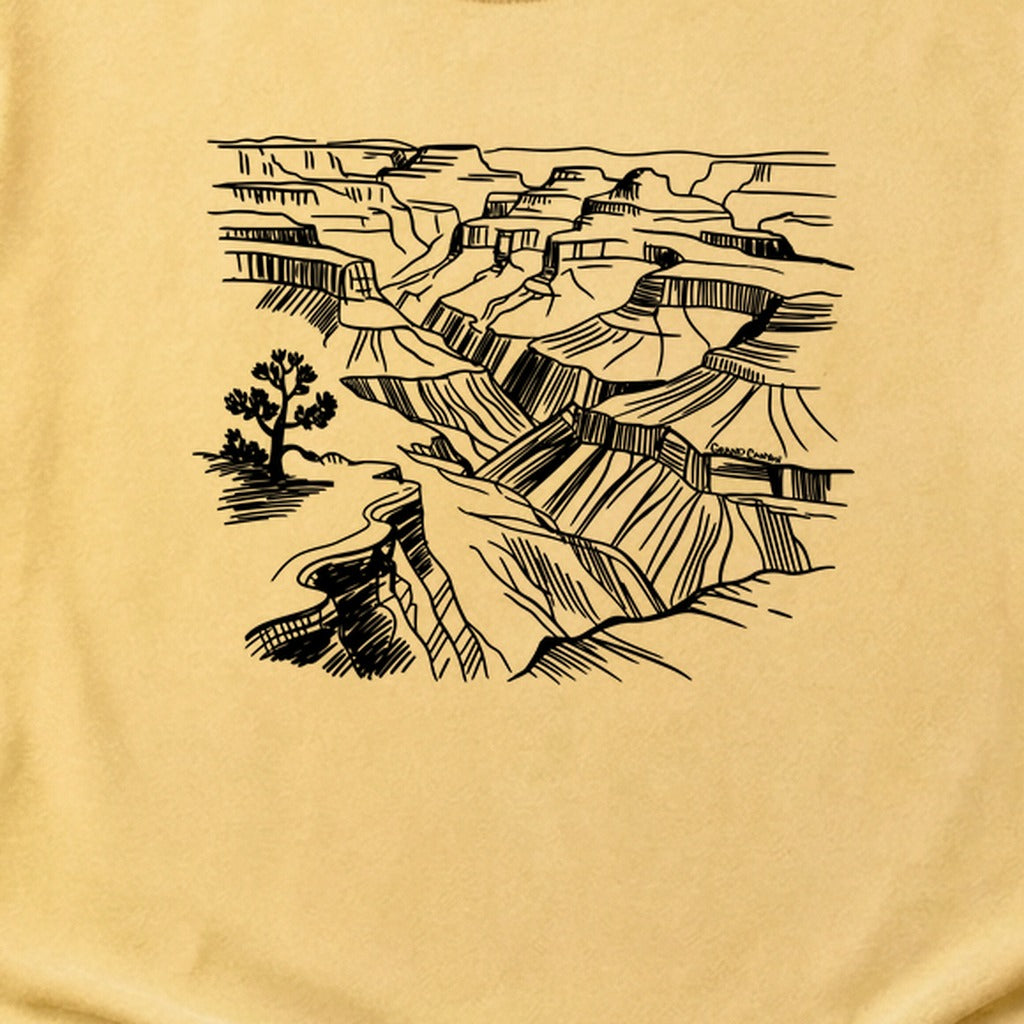 Grand Canyon Line Drawing Cotton T-Shirt