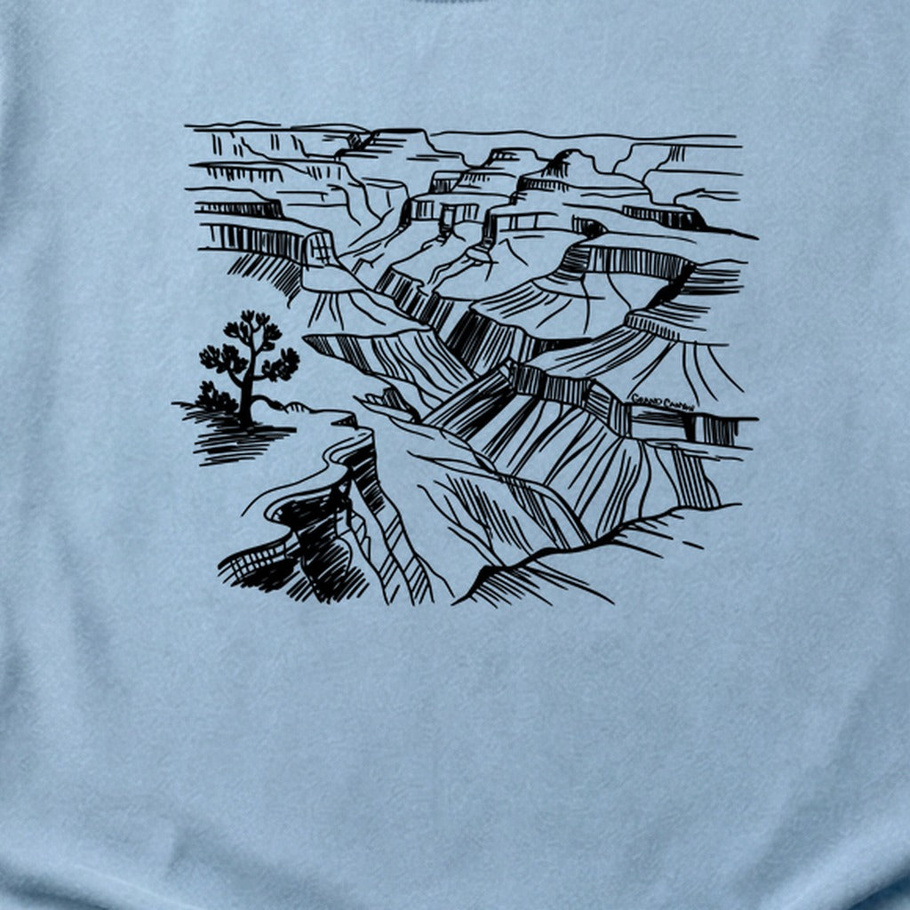Grand Canyon Line Drawing Cotton T-Shirt