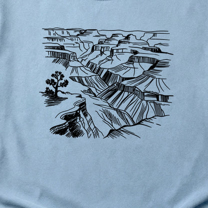 Grand Canyon Line Drawing Cotton T-Shirt
