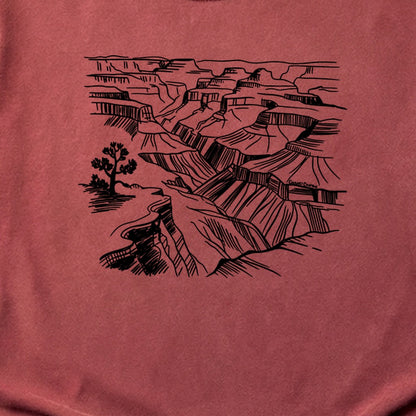 Grand Canyon Line Drawing Cotton T-Shirt