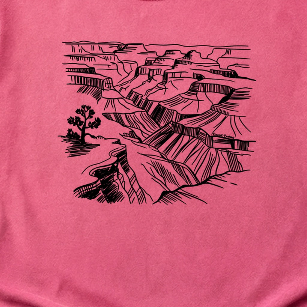Grand Canyon Line Drawing Cotton T-Shirt